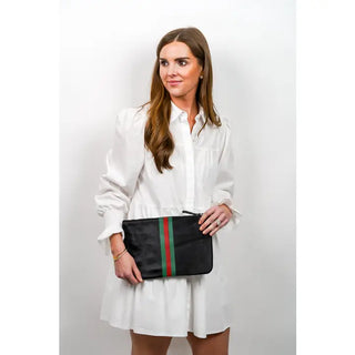 Hyde Stripe Clutch - Black