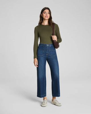 Spanxshape™ Authentic 360 Cropped Wide Leg Jeans With Patch Pockets