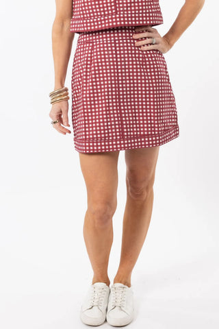 Emmy Set SKIRT ONLY - Dark Red Gingham