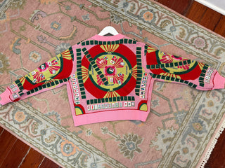 Light Pink Multi Mahjong Button Up Cardigan
