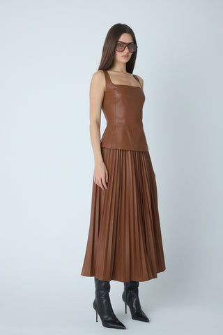 ENZO FAUX LEATHER TOP