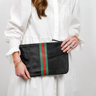Hyde Stripe Clutch - Black