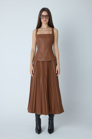 ENZO FAUX LEATHER TOP